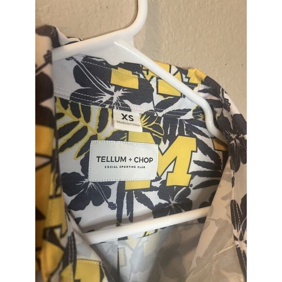 Men's Tellum and Chop White Michigan Wolverines Floral Button-Up Shirt Size XS - Picture 11 of 13